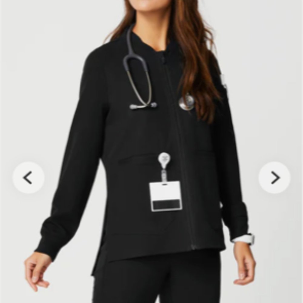 Black FIGS scrub jacket